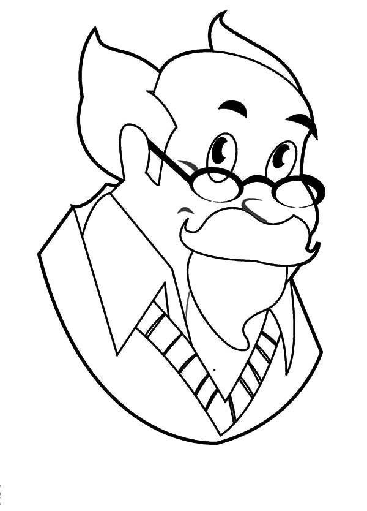Coloring page of the outgoing grandfather