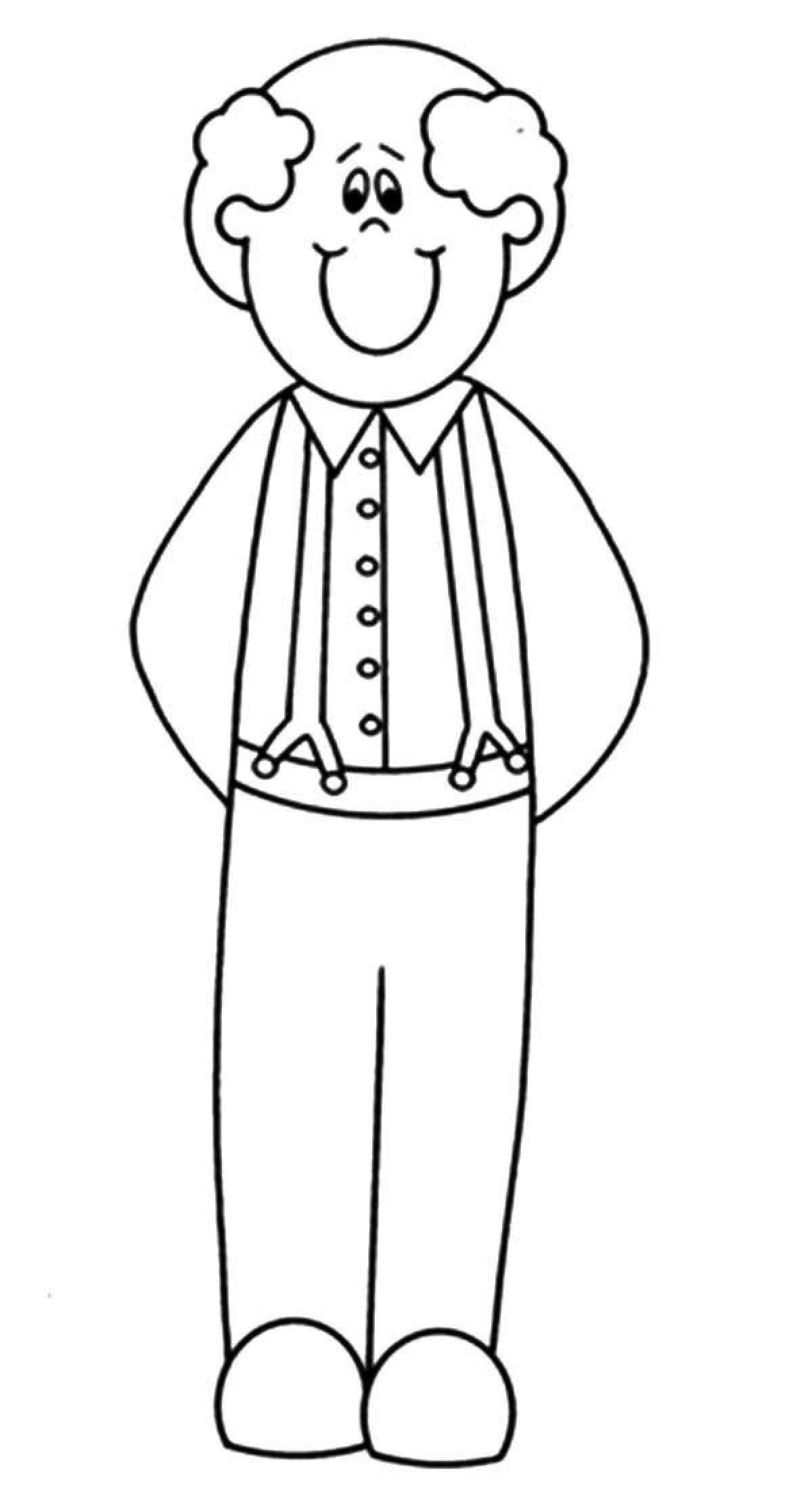 Coloring page passionate grandfather