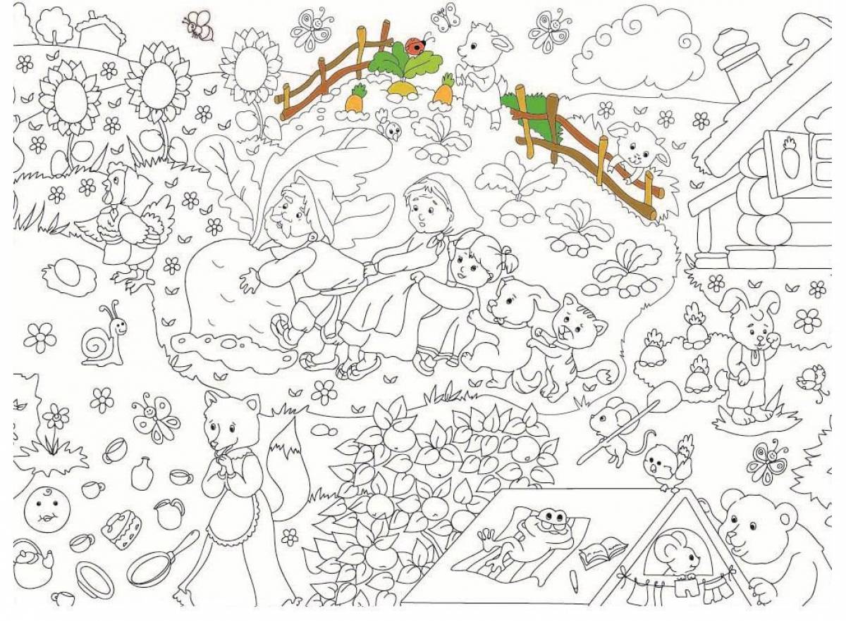 Adorable coloring poster