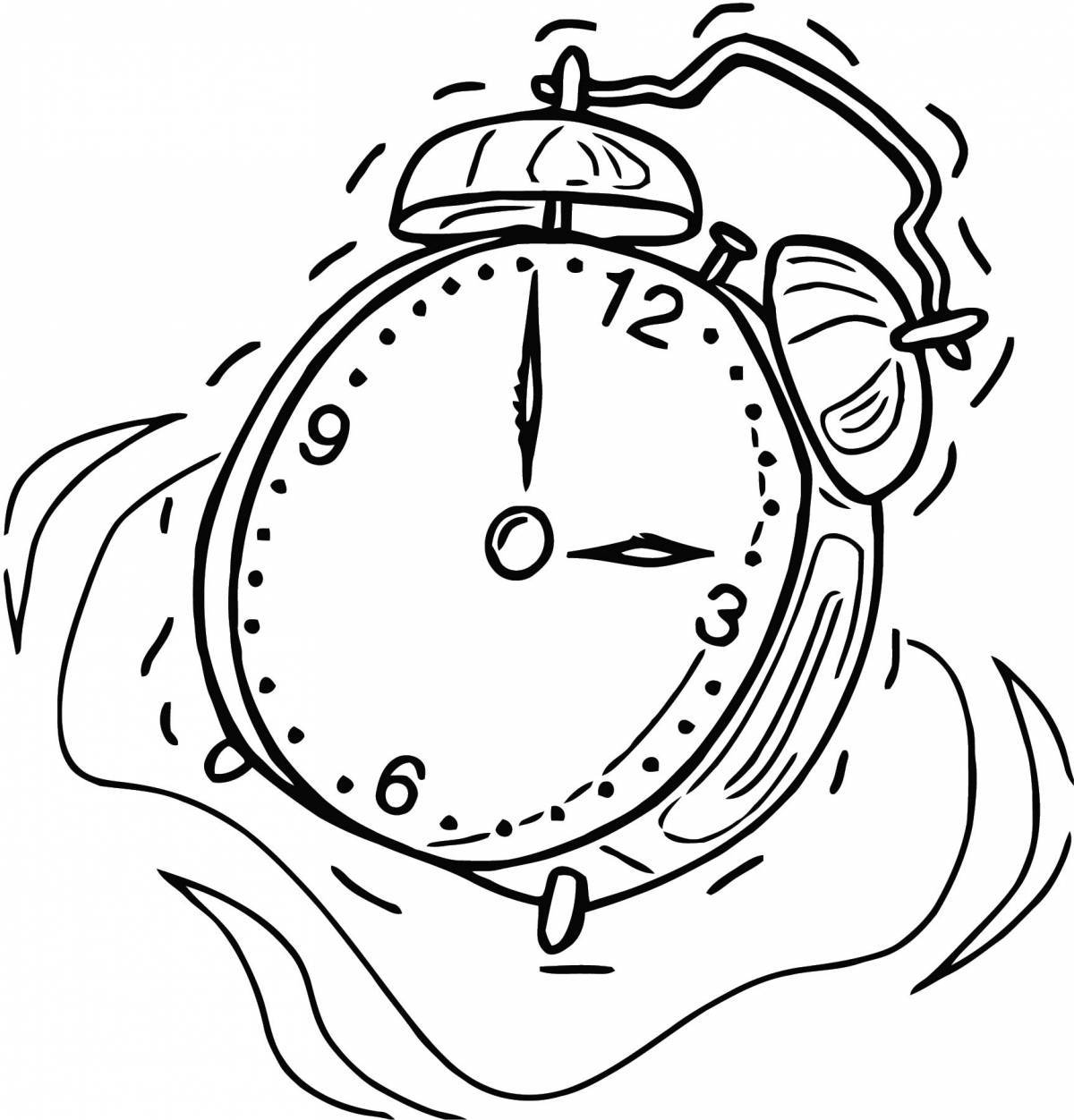 Exciting alarm clock coloring page