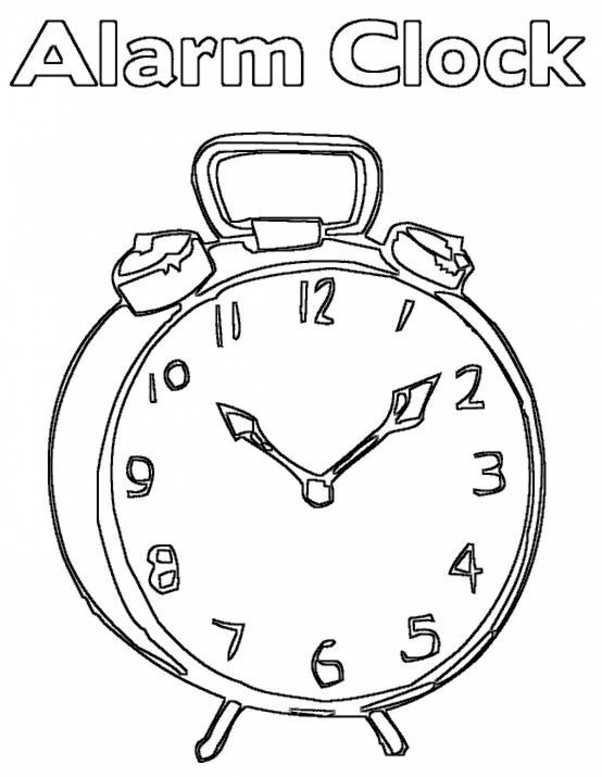 Animated alarm clock coloring page