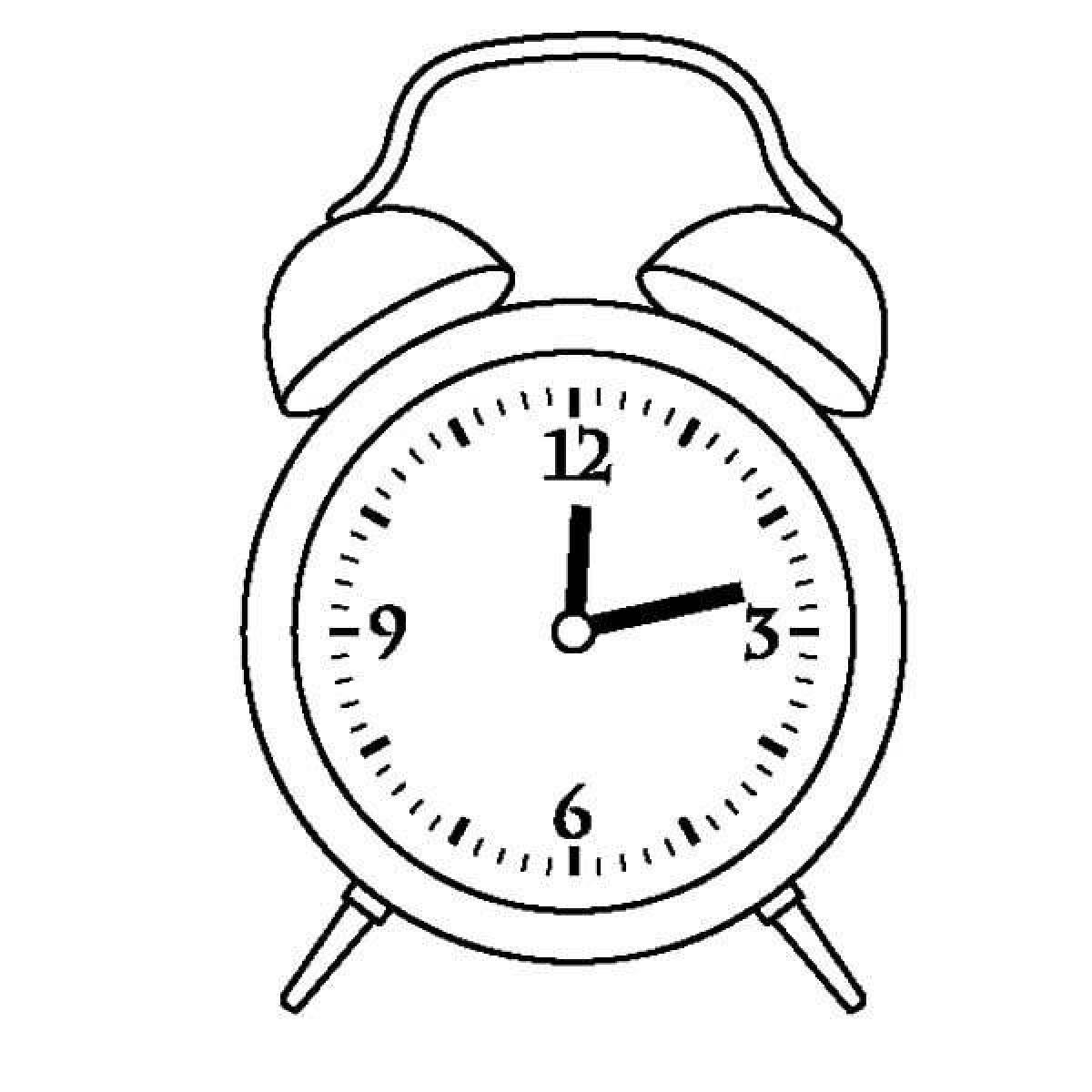 Attractive alarm clock coloring page