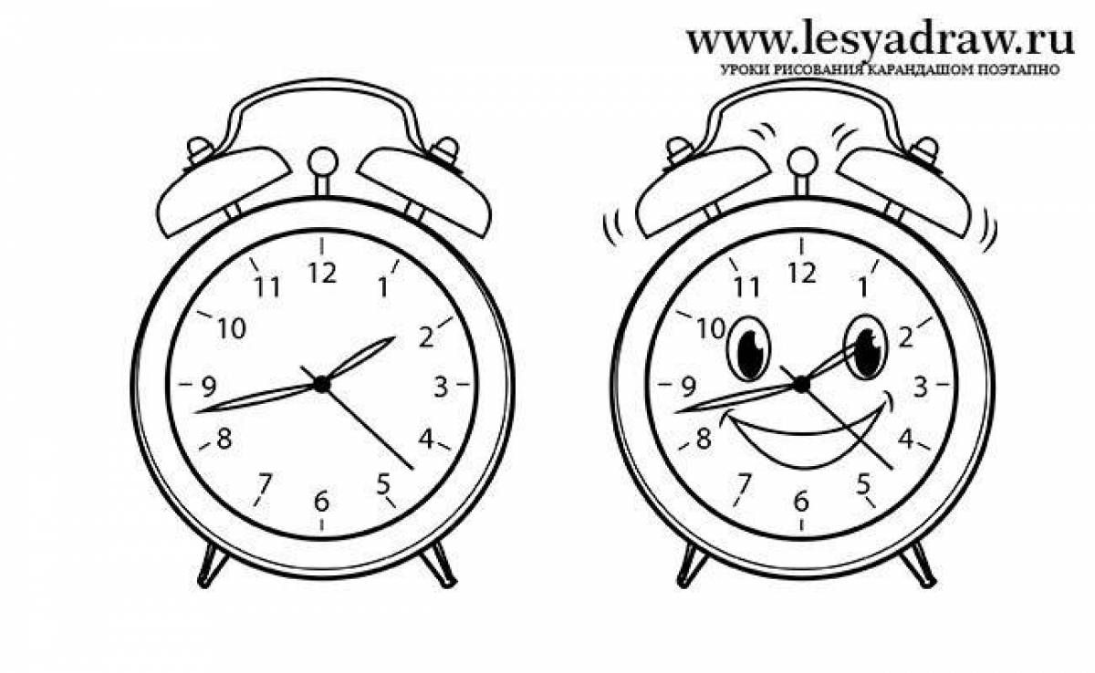 Exquisite alarm clock coloring page