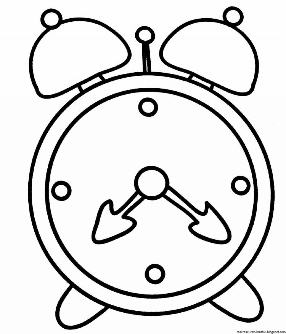 Refined alarm clock coloring page