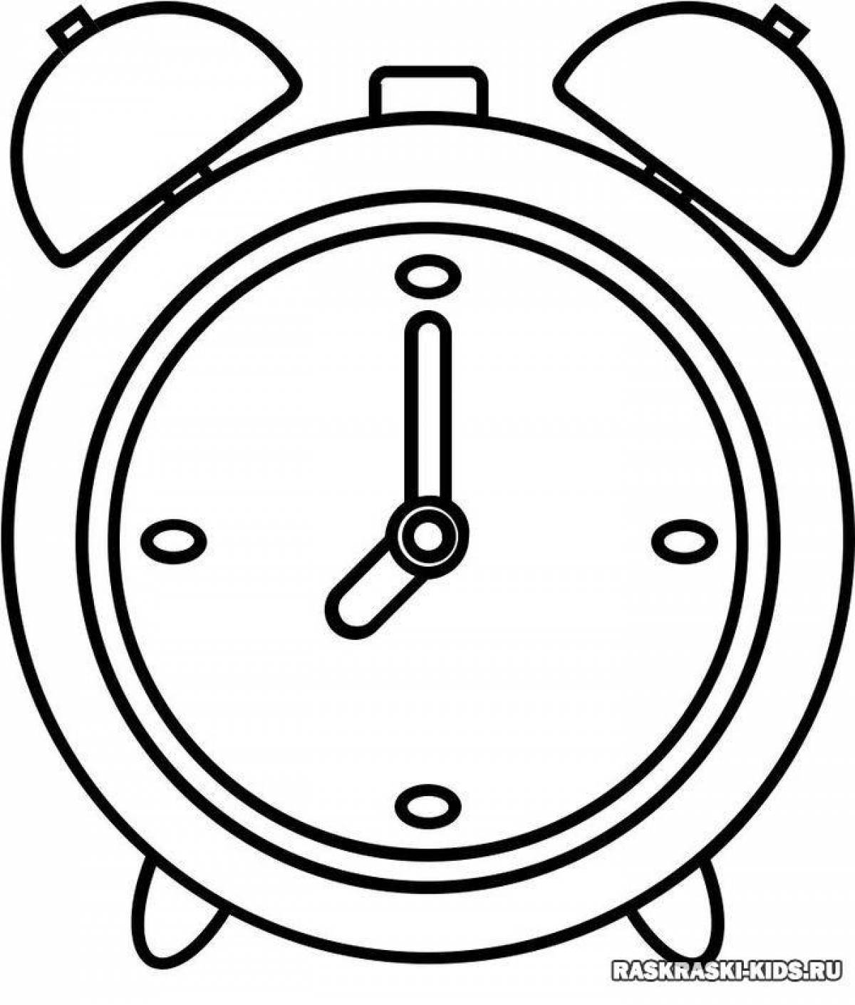 Tender alarm clock coloring page