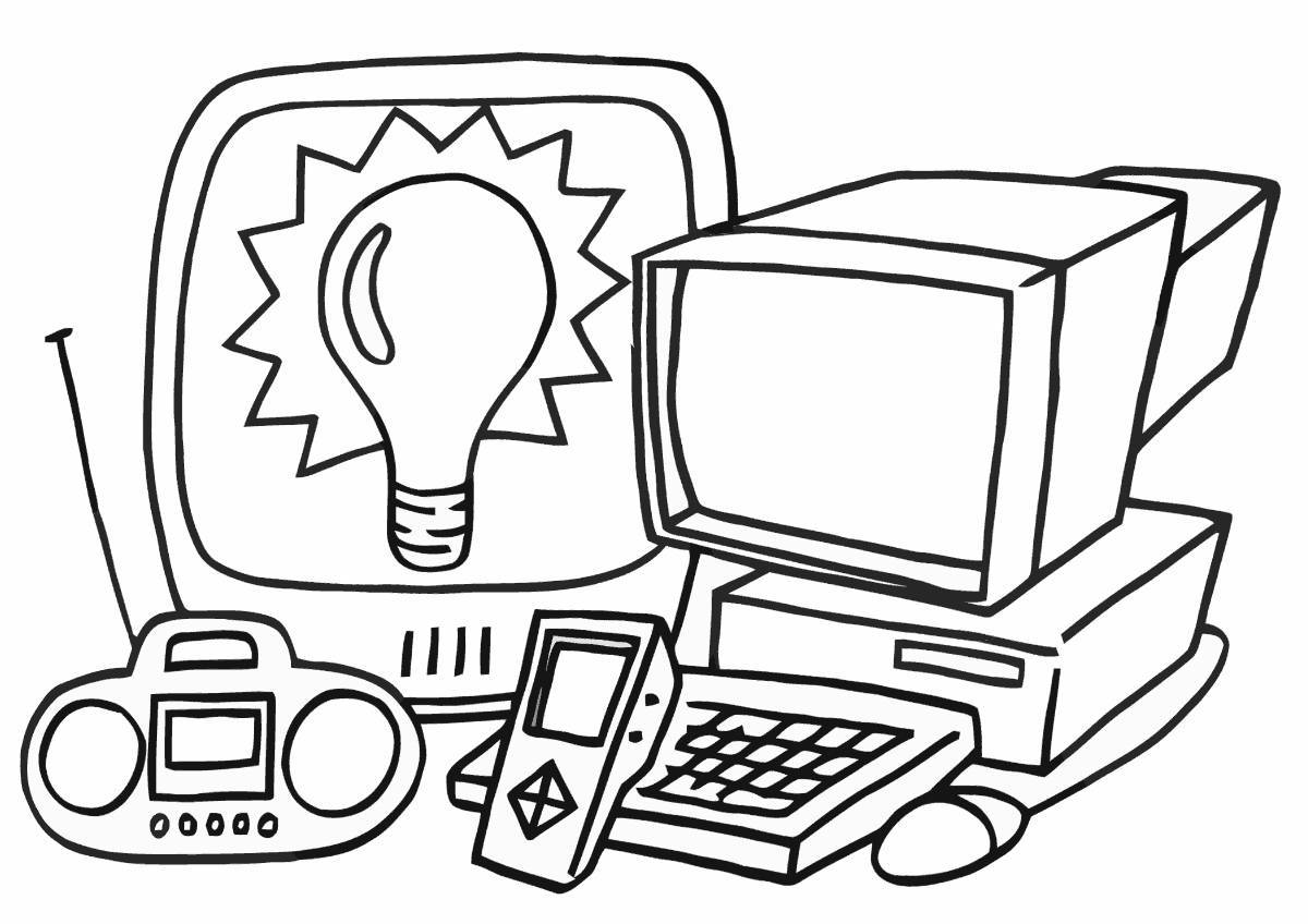 Coloring page for joyful electrical appliances