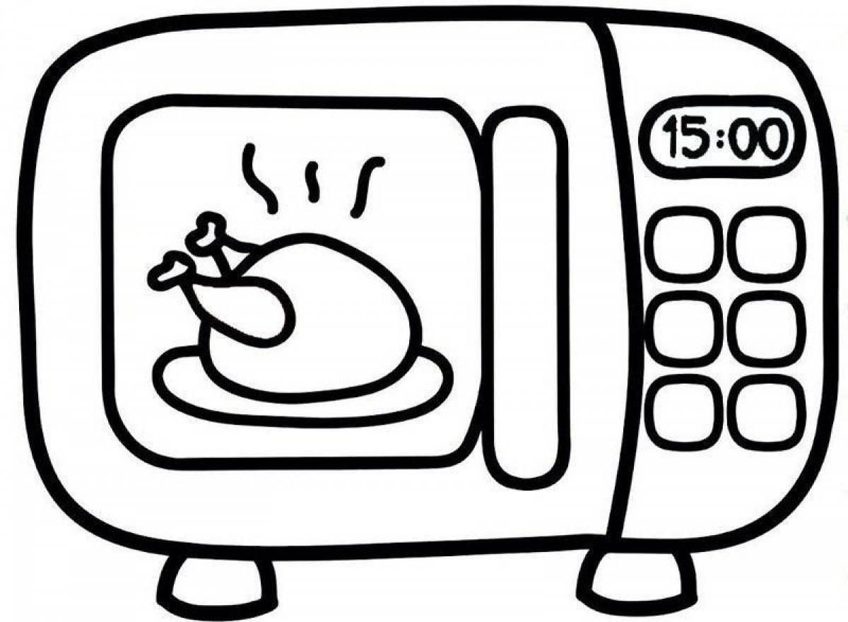 Playful electrical appliances coloring page