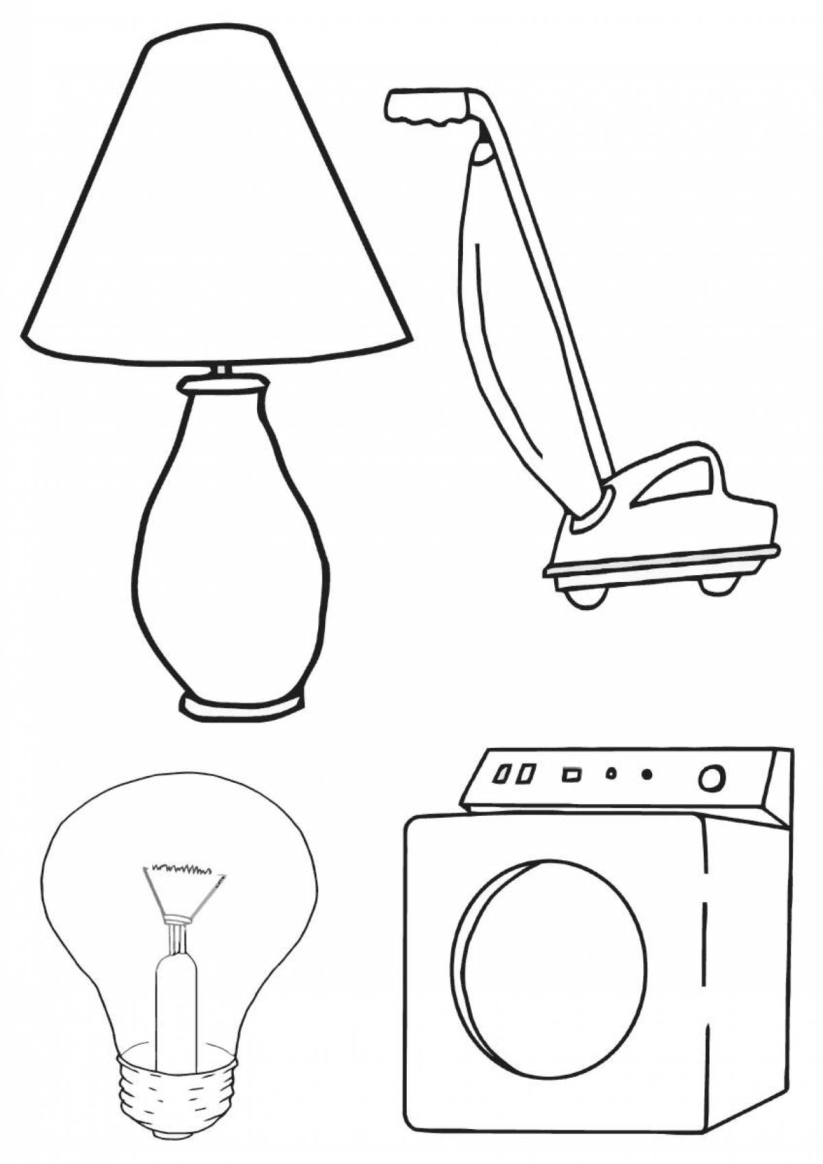 Coloring page incredible electrical appliances