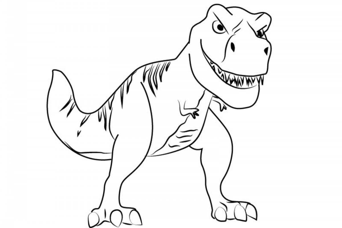 Яркая раскраска динозавр рекс