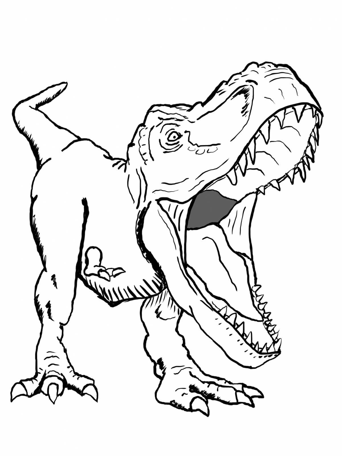 Мощная раскраска динозавр рекс