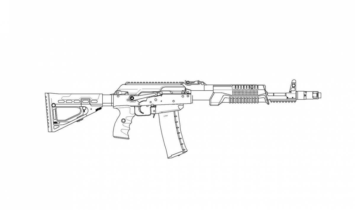 A fascinating coloring of the Kalashnikov assault rifle