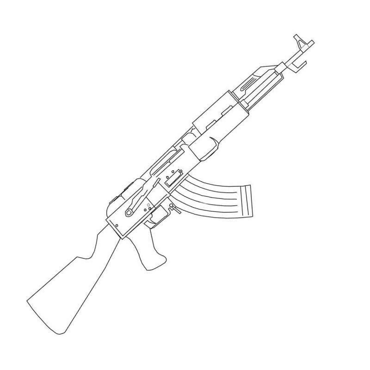 Tempting Kalashnikov coloring page