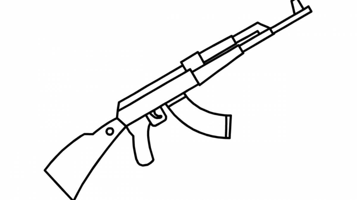 Kalashnikov coloring page animated