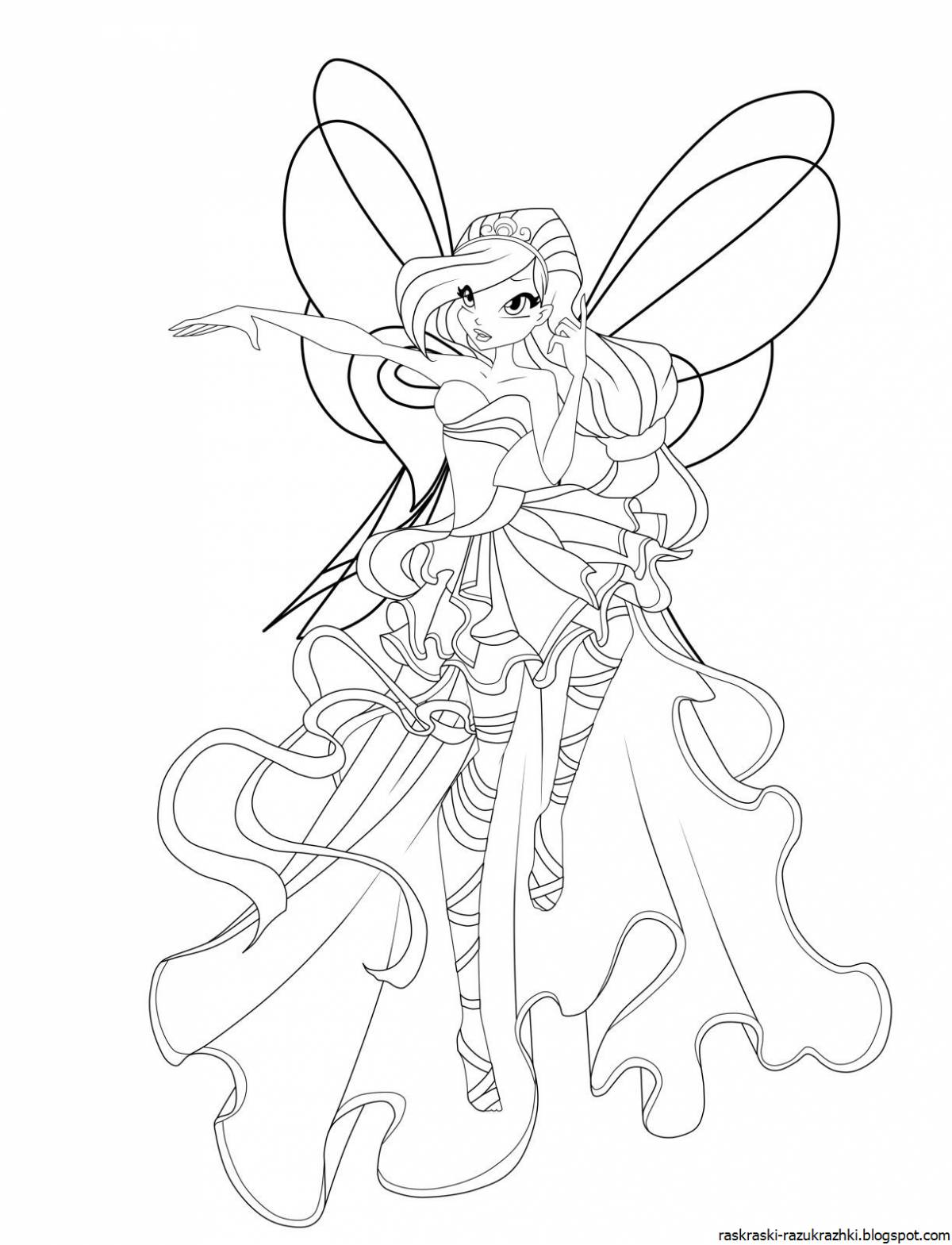Colourful bloom winx coloring book
