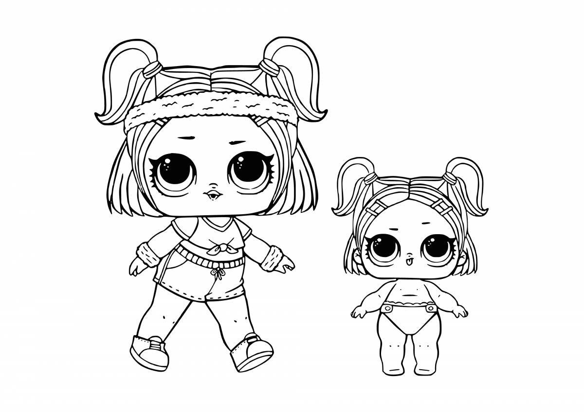 Adorable lol print coloring doll