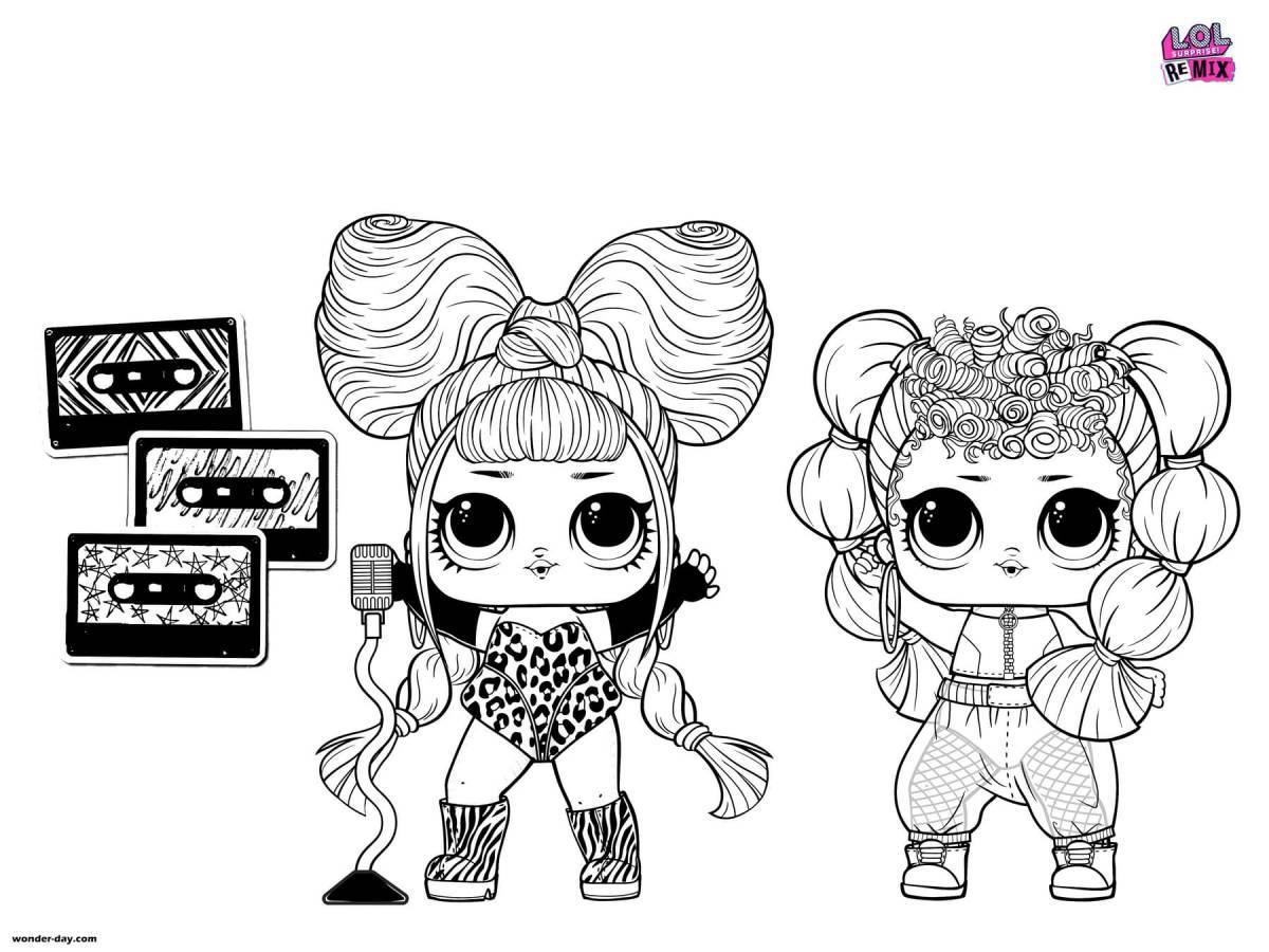 Radiant coloring page doll lol print