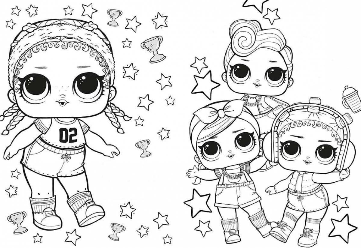Dazzling coloring doll lol print