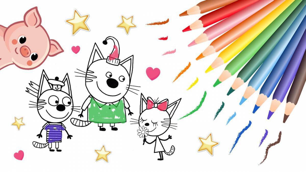Three cats fun coloring game