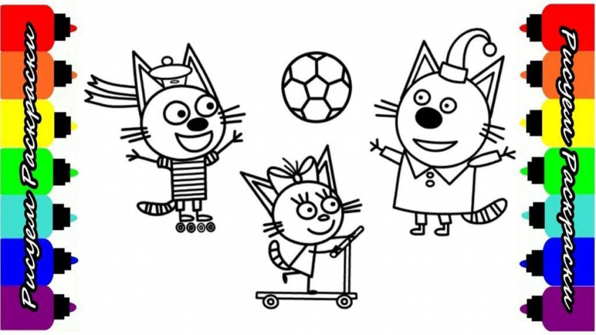 Three cats creative coloring game