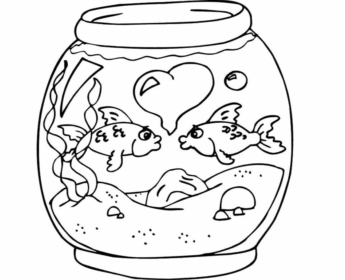 Раскраска «сияющий аквариум» для дошкольников