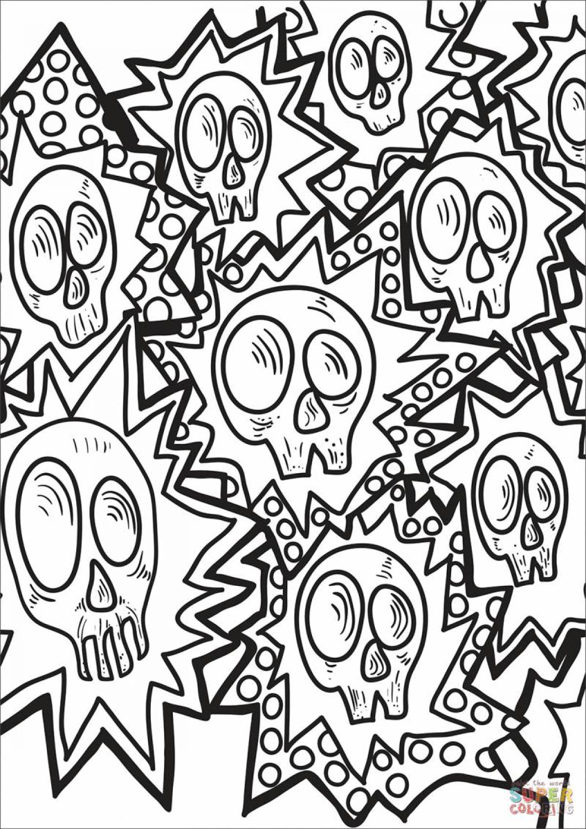 Coloring-illusionist coloring page wall indie kid