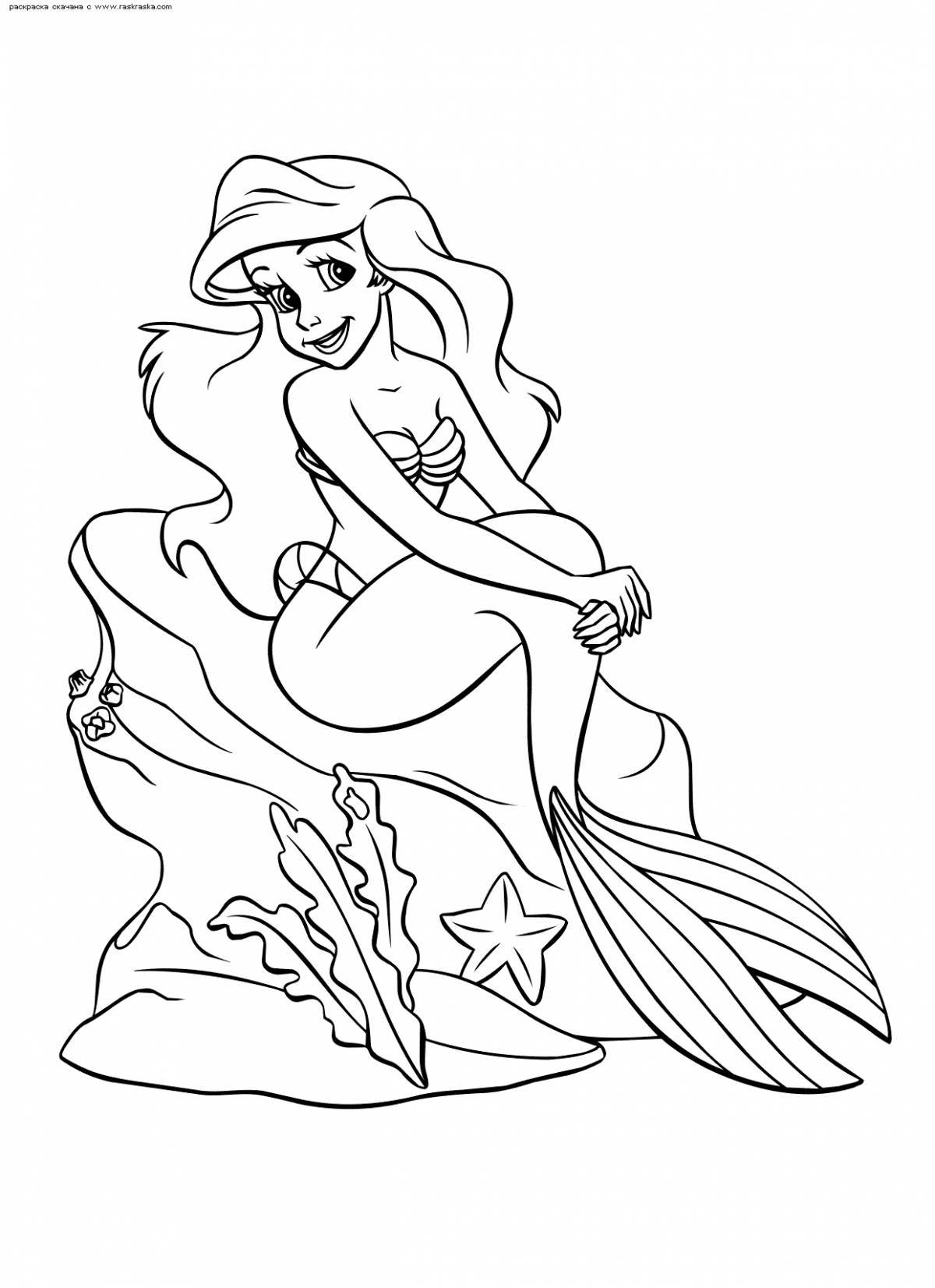 Radiant little mermaid coloring book for kids