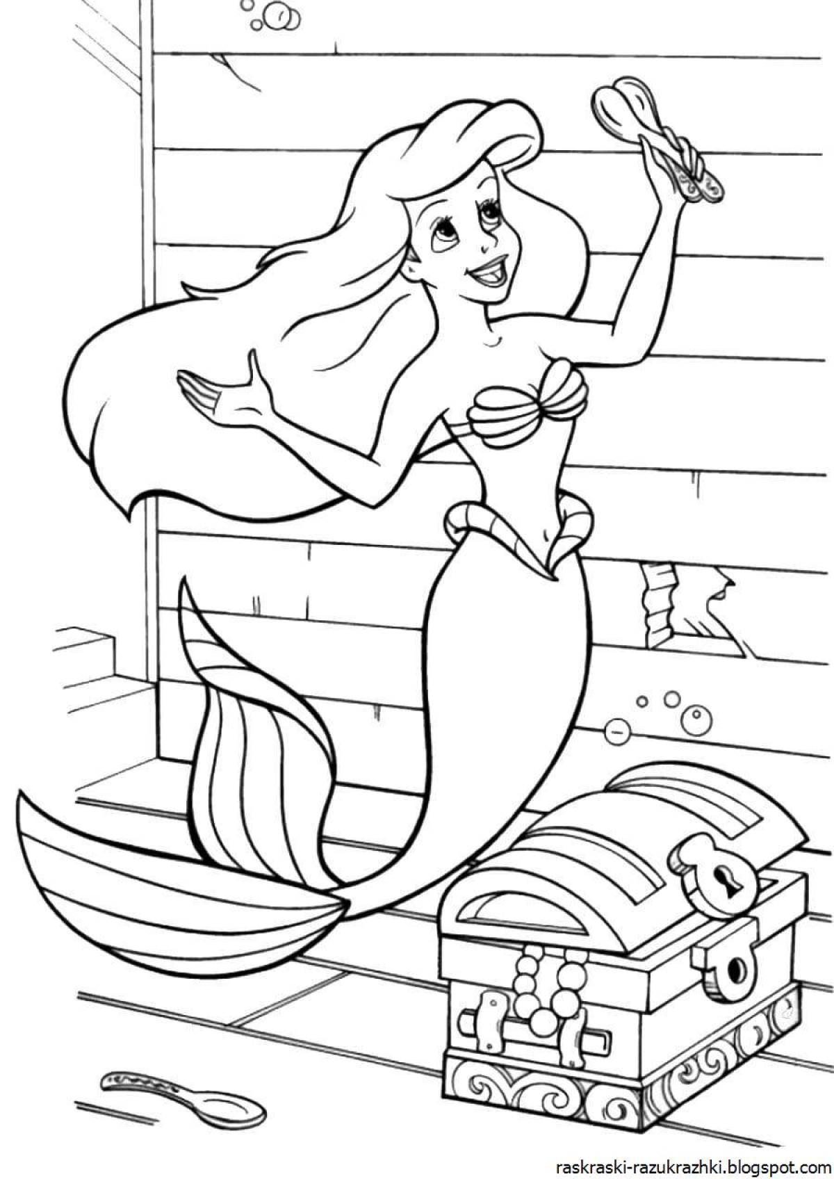 Dazzling little mermaid coloring book for kids