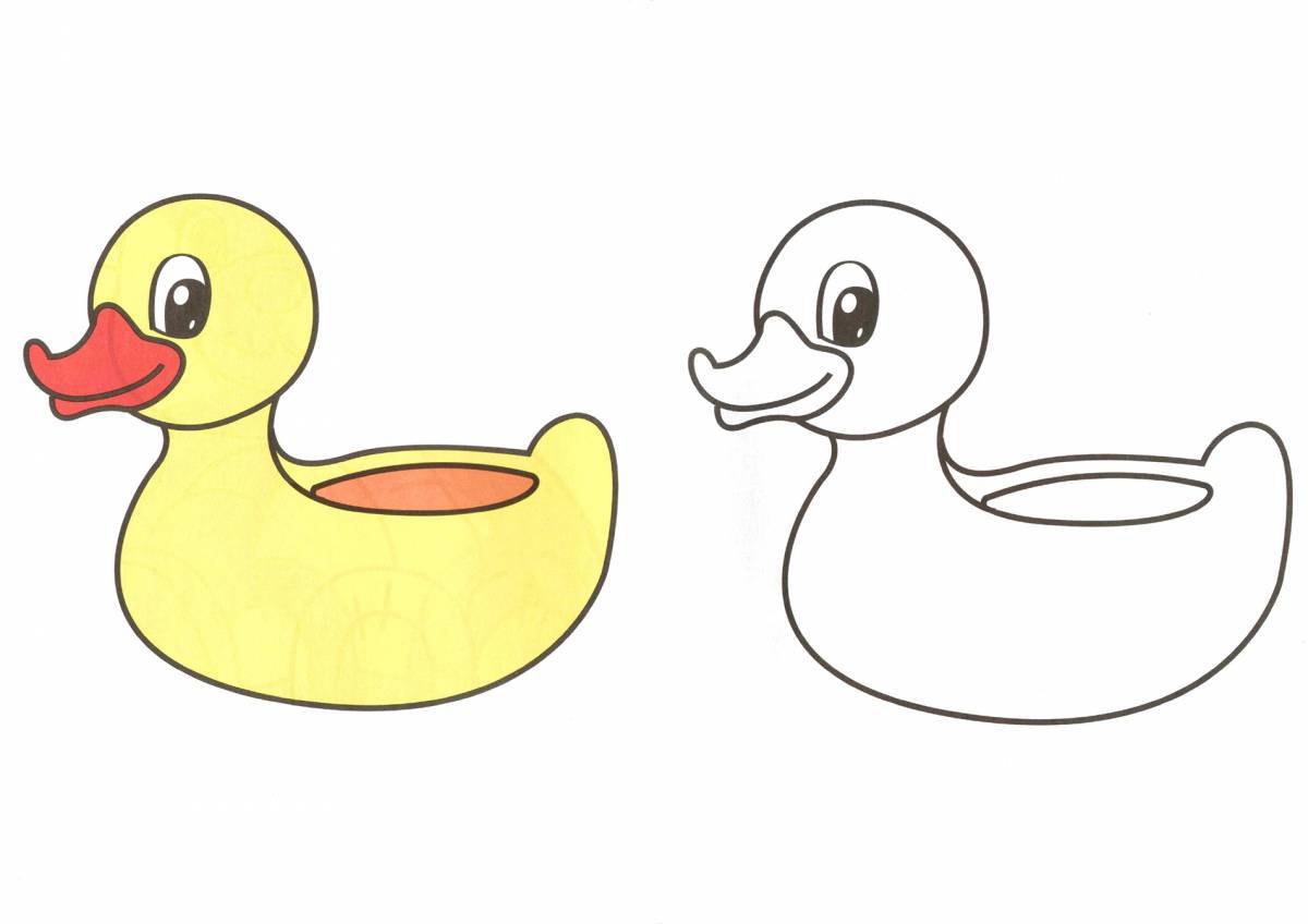 Раскраска fun duck lalaphan для самых маленьких