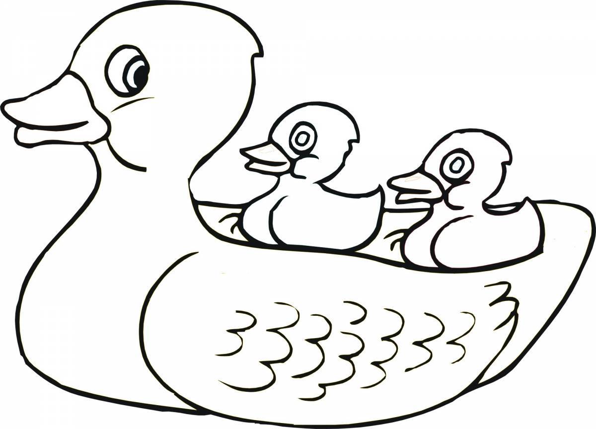 Веселая утка лалафан раскраска для дошкольников