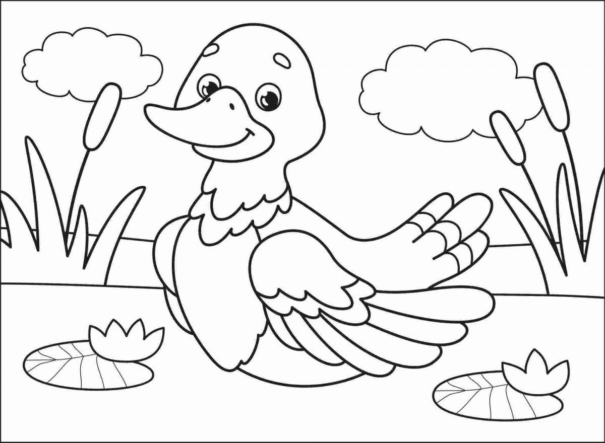 Раскраска игривая утка лалафан для младенцев