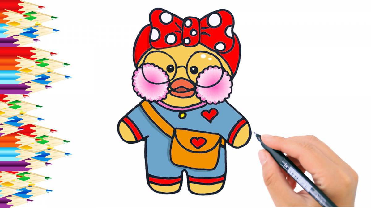 Adorable Lalaphan Duck Coloring for Toddlers