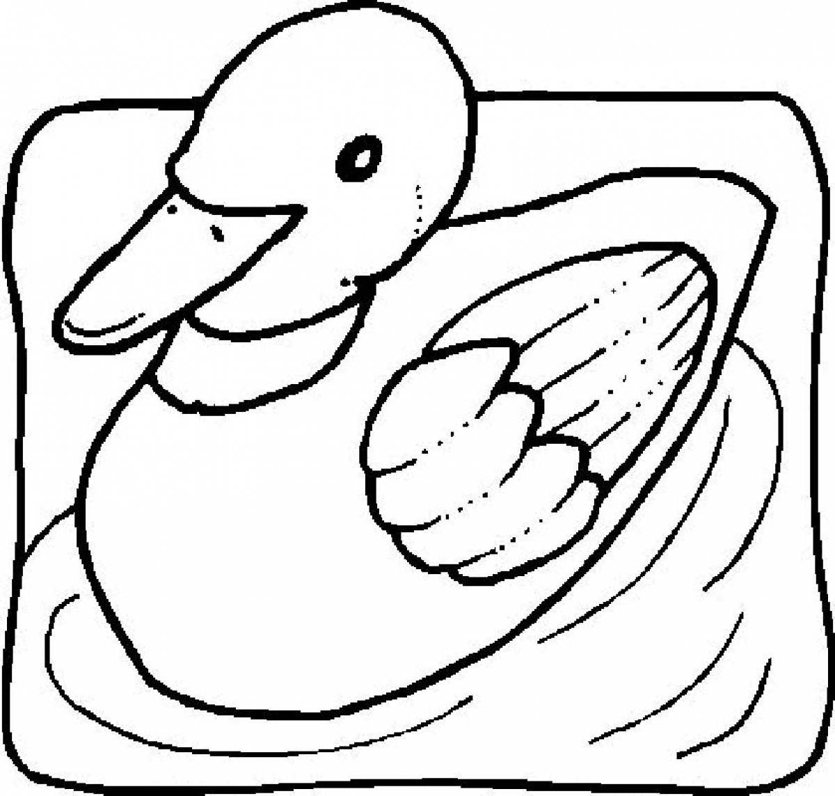 Восхитительная утка-лалафан-раскраска для дошкольников