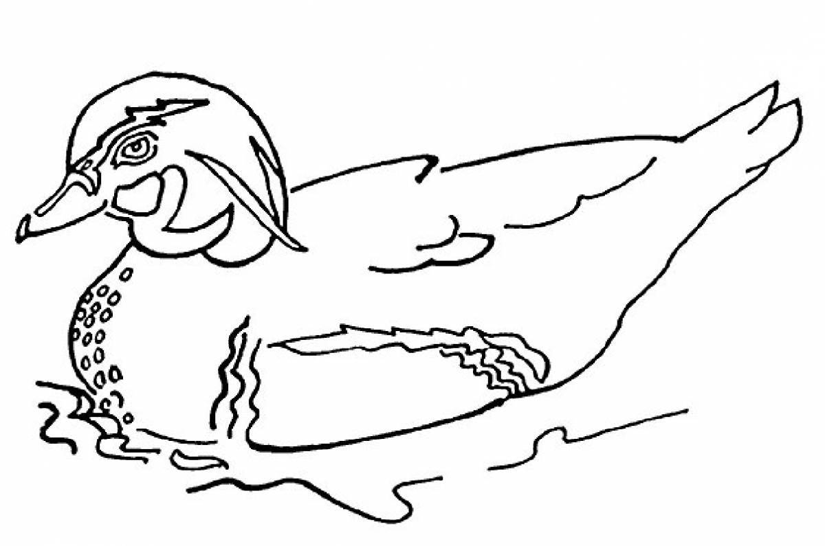 Потрясающая страница раскраски утки лалафан для дошкольников