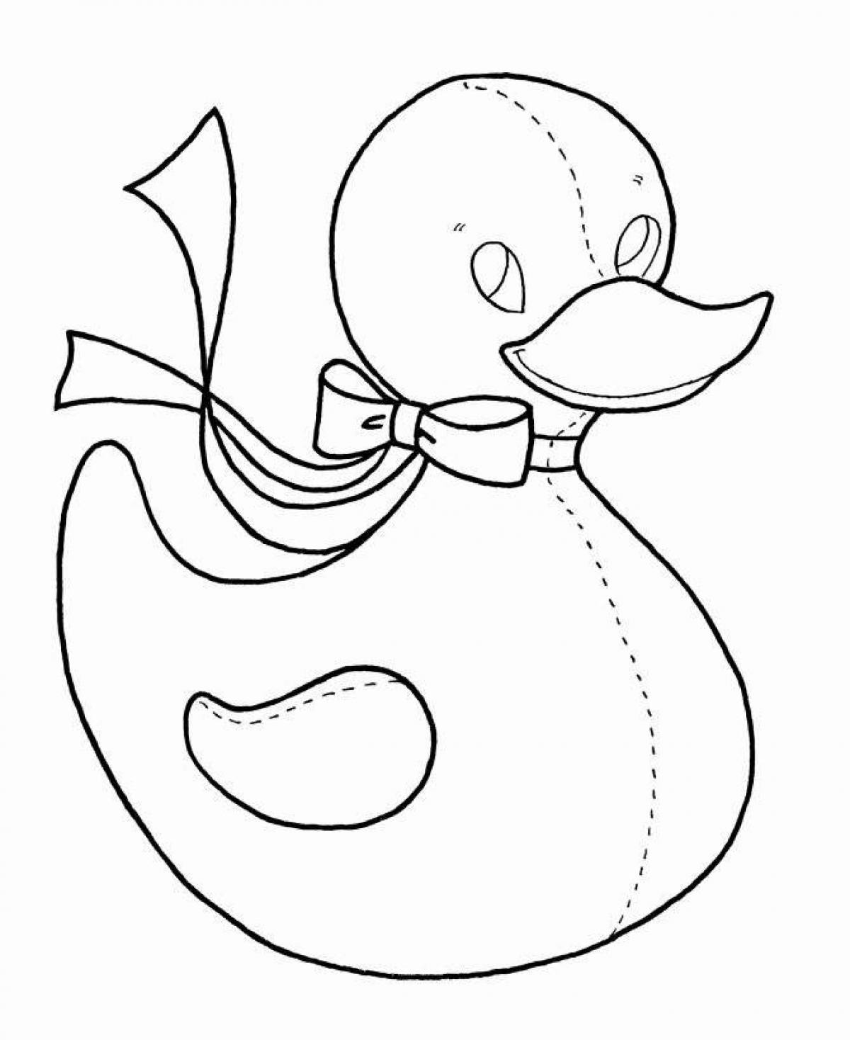 Веселая утка-лалафан-раскраска для малышей