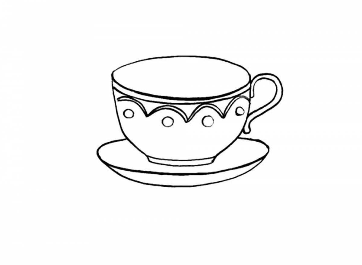 Fun coloring with cup and saucer