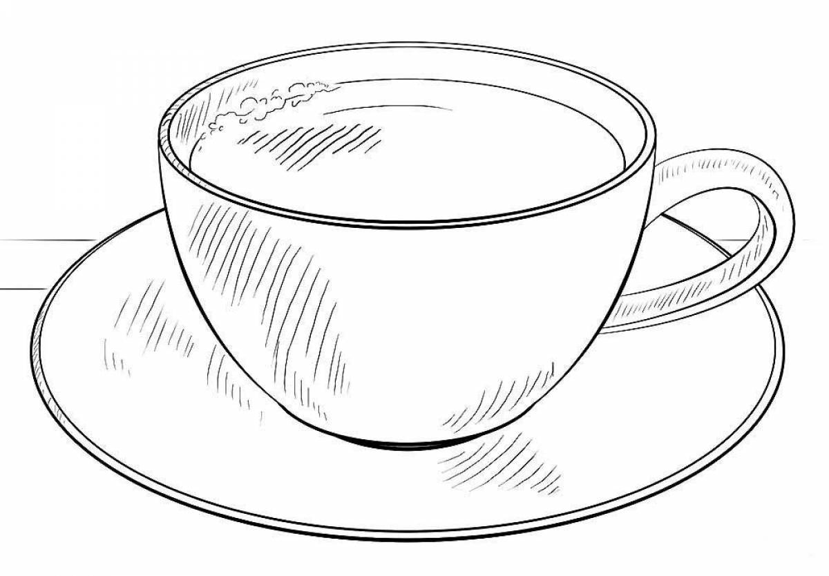 Coloring lush cup and saucer