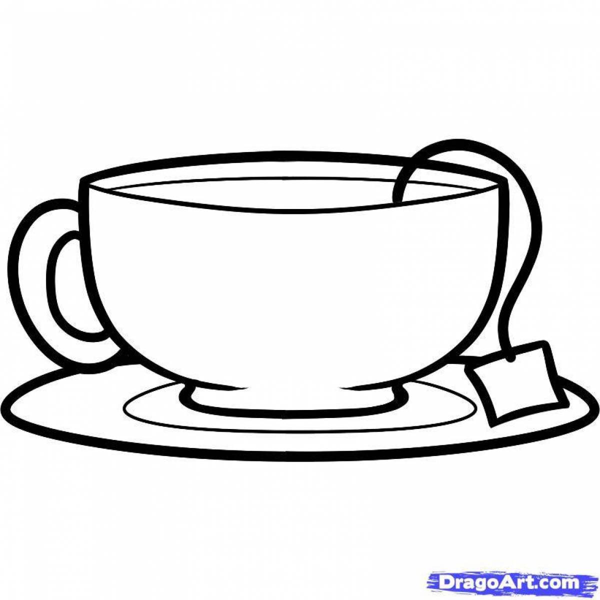 Coloring cup and saucer