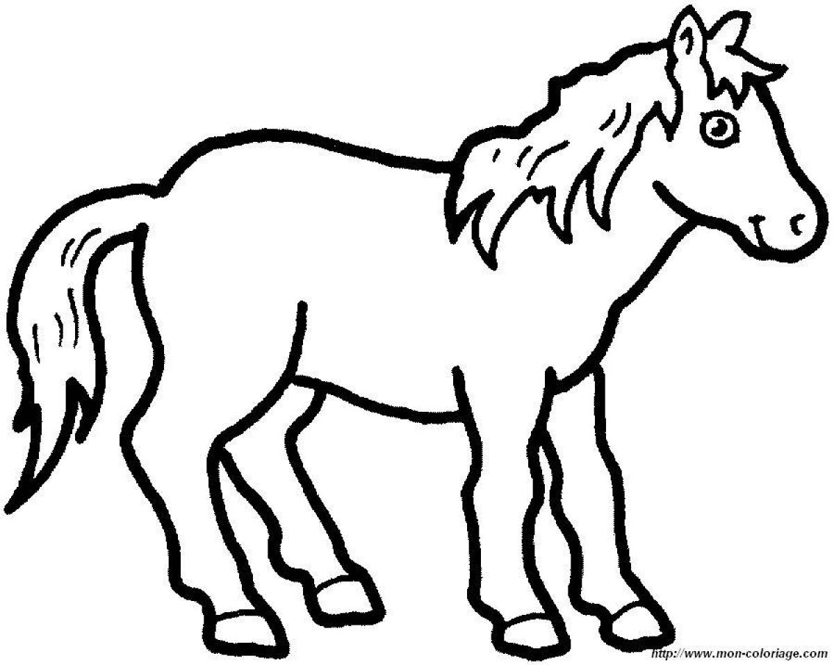 Incredible horse coloring book for 3-4 year olds