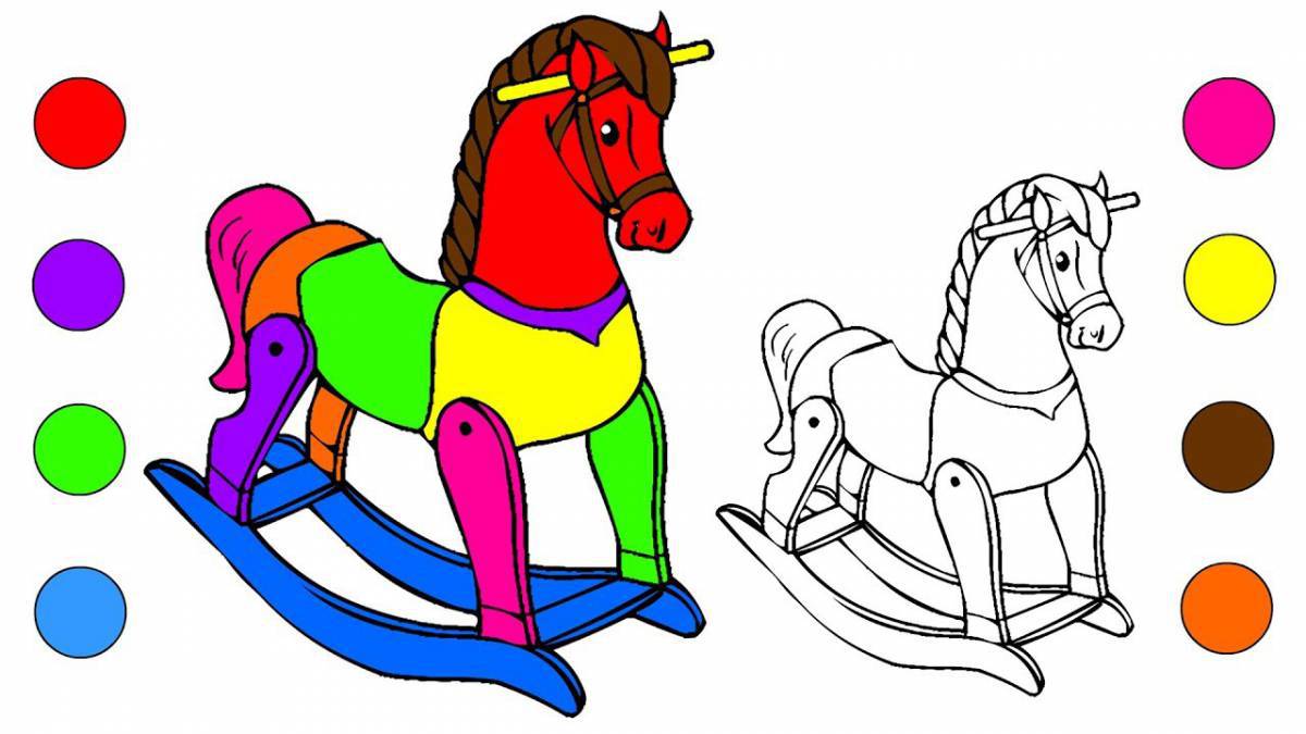 Coloring page dazzling horse for 3-4 year olds