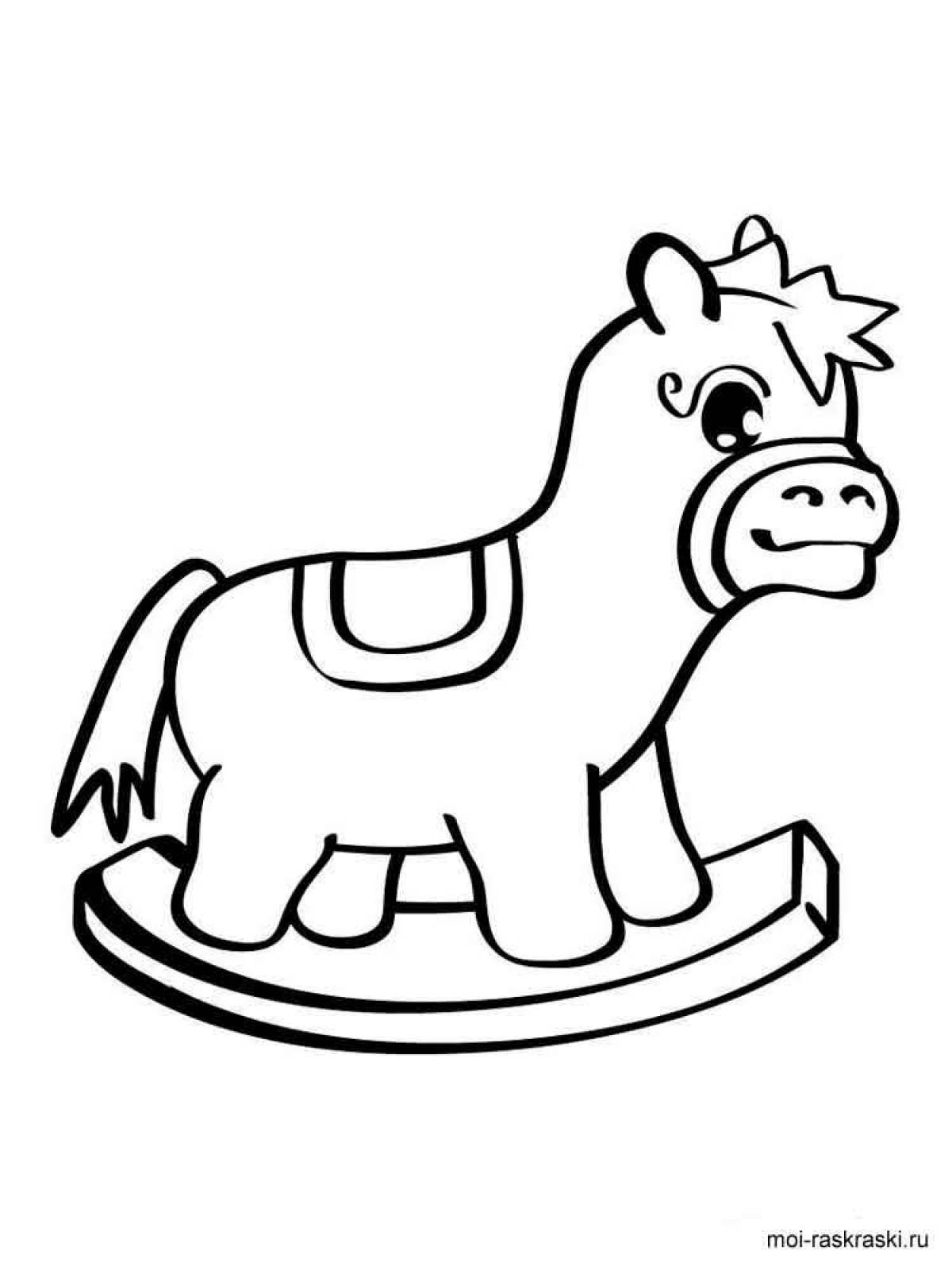 Glowing horse coloring book for 3-4 year olds