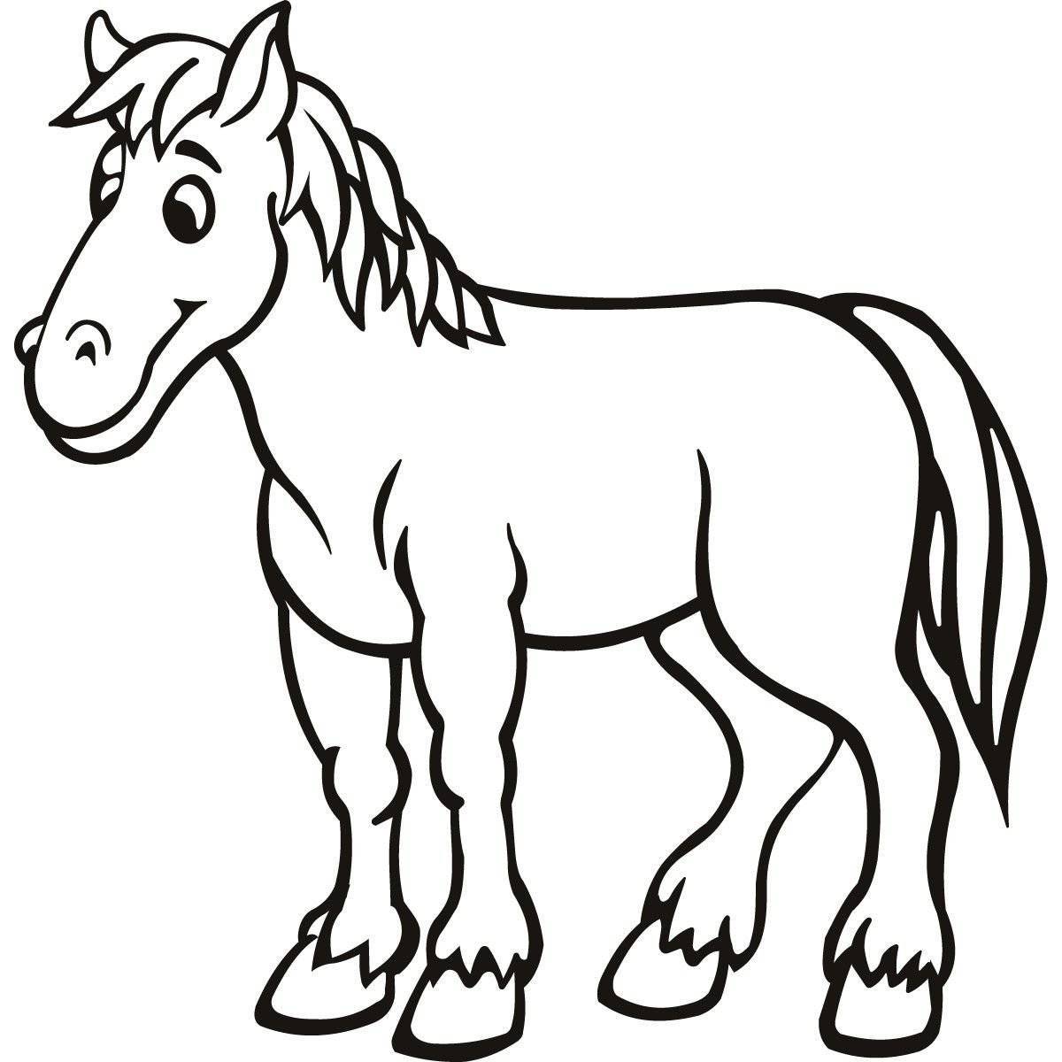 Причудливая лошадь-раскраска для детей 3-4 лет