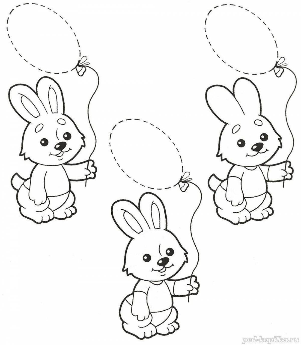 Fluffy bunny coloring book