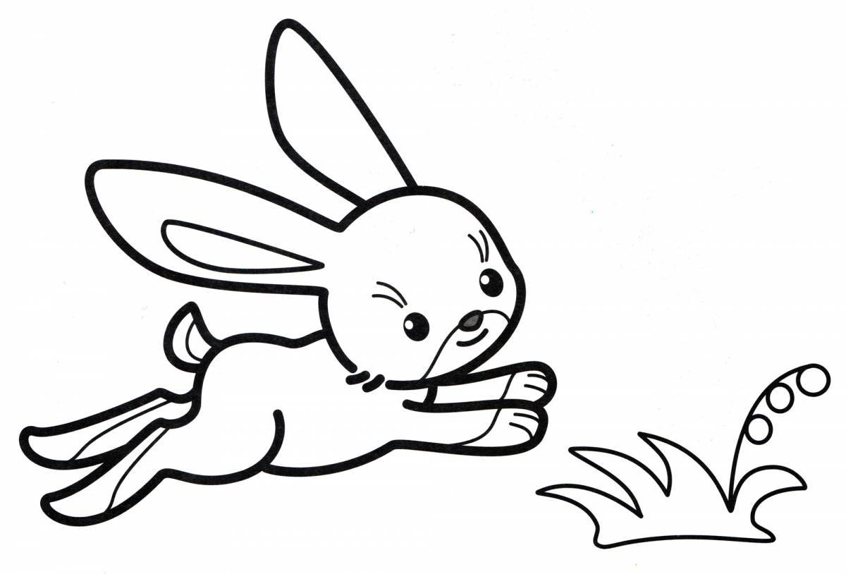 Bubble bunny coloring page