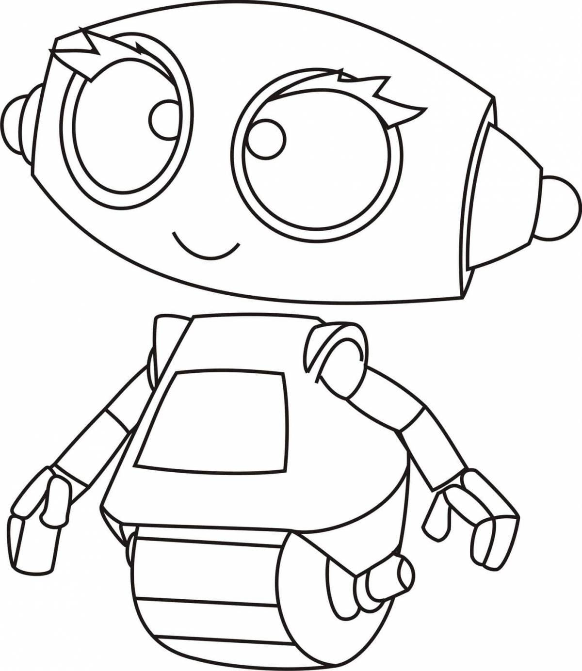 Colorful robot coloring book for 3-4 year olds