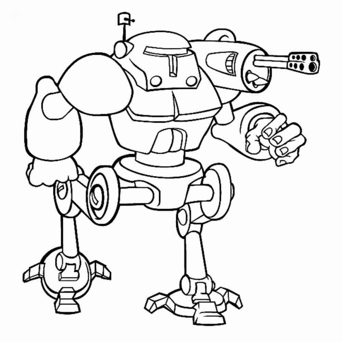 Fun robot coloring book for 3-4 year olds