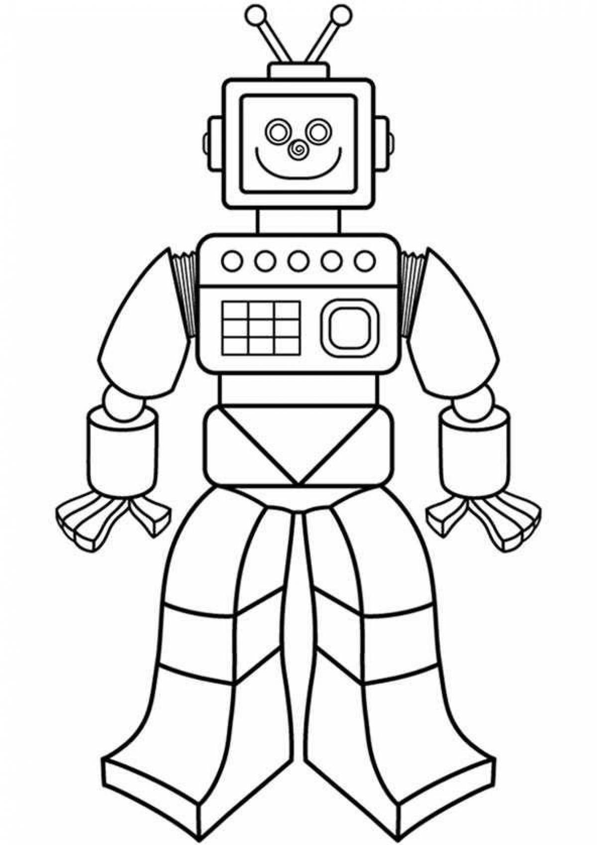 Coloring robots for 3-4 year olds