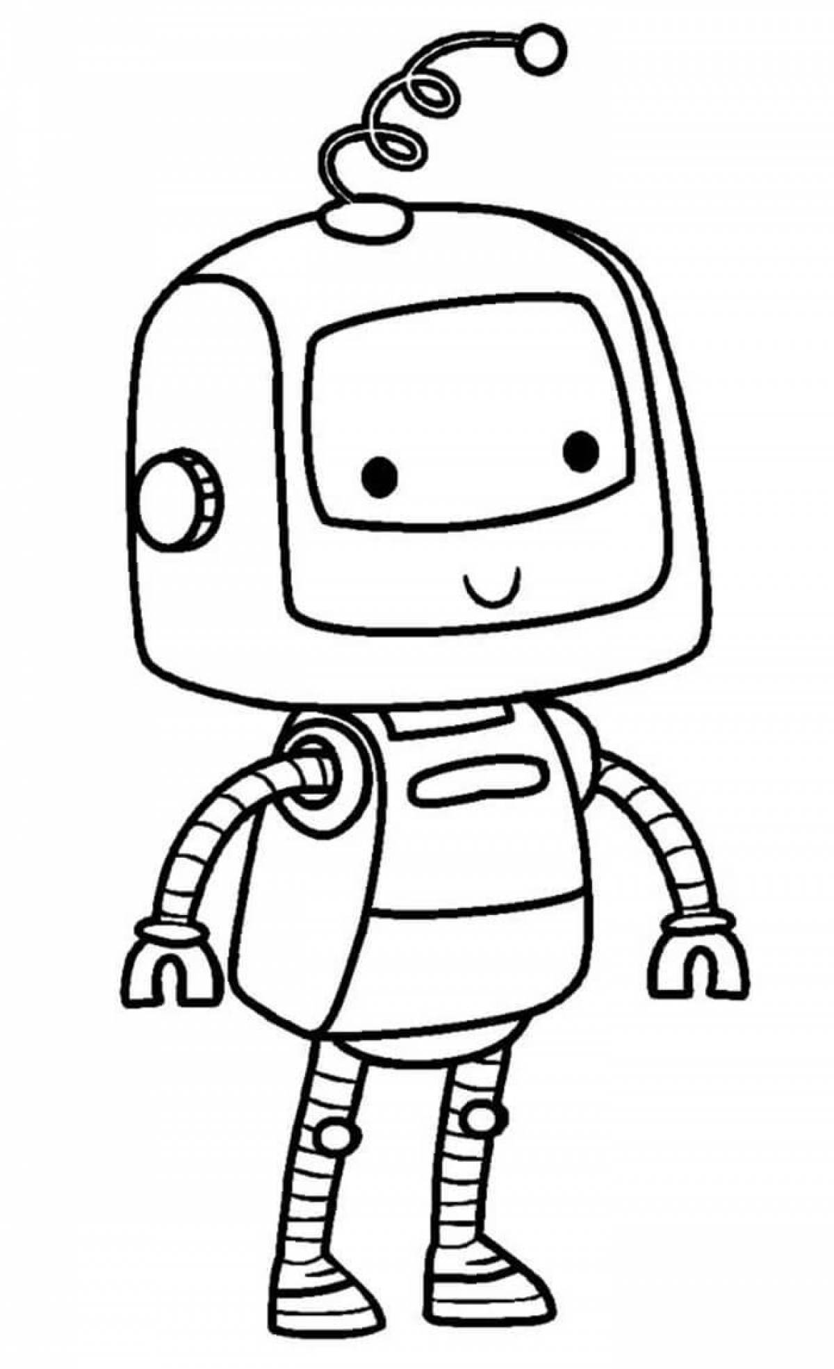 Joyful robot coloring book for 3-4 year olds