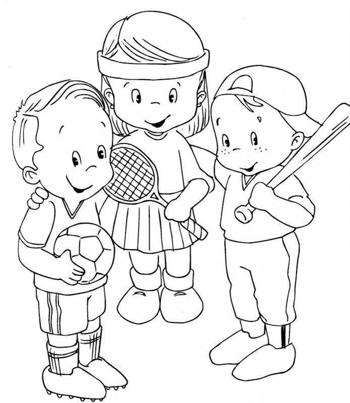 Playful friends coloring page