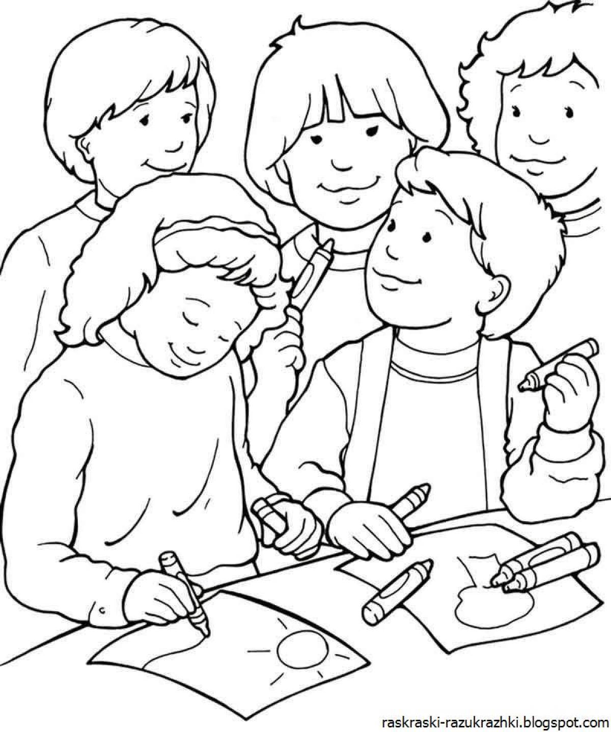 Sunny friends coloring page