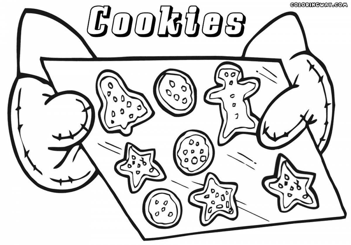 Colorful cookie coloring page